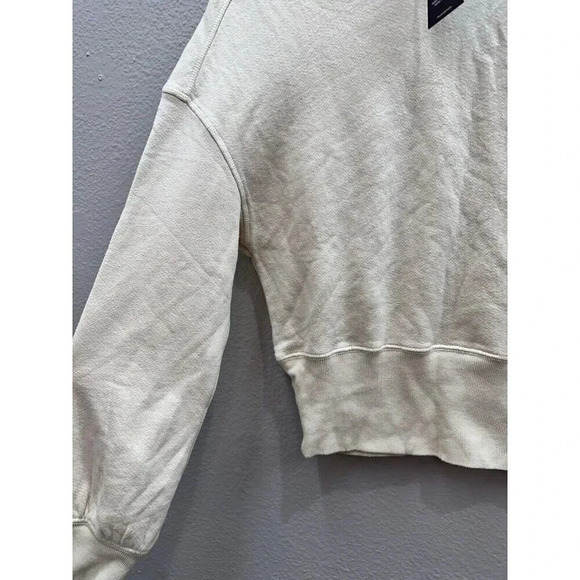 N: philanthropy Sweatshirt Womens Small Cream Distressed Cuffs Boho New - Picture 5 of 10
